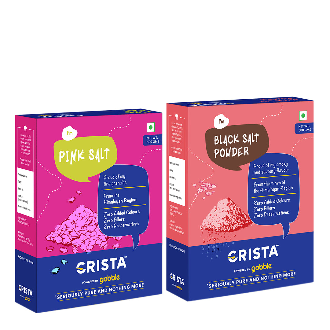 CRISTA Pink Salt and Black Salt Powder Combo Pack